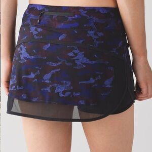 Lululemon | Hotty Hot Skirt II | Sz 2 |Hounds Camo Emperor Blue Black | NWT